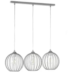 Onli Melone 3 Light Wire Frame Pendant Ceiling Light, Grey