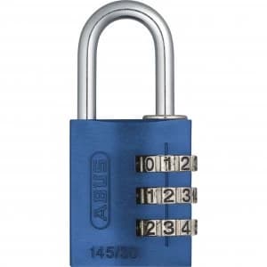 Abus 145 Series Aluminium Combination Padlock 30mm Blue Standard