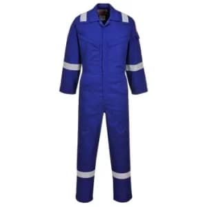 Biz Flame Mens Flame Resistant Super Lightweight Antistatic Coverall Royal Blue 2XL 32"