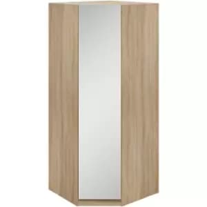 Genoa Oak & Grey Corner Mirrored Wardrobe