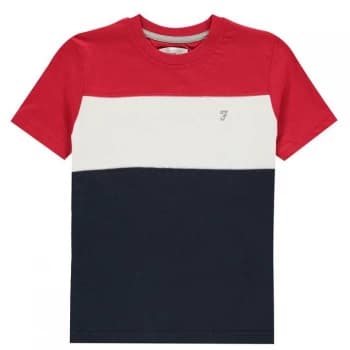 Farah Colour Block T-Shirt - Tango Red