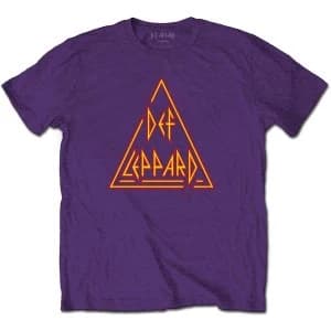 Def Leppard - Classic Triangle Logo Unisex Large T-Shirt - Purple