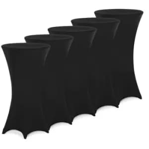 Cocktail Table Cover 5Pcs Set Black 80cm