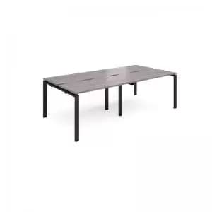 Adapt double back to back desks 2400mm x 1200mm - Black frame and grey