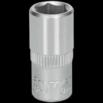 Sealey 1/4" Drive Hexagon WallDrive Socket Metric 1/4" 8mm