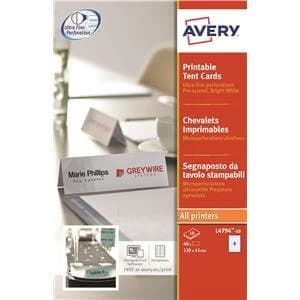Original Avery L4794 120x45mm Printable Business Tent Cards Pack of 40 Cards