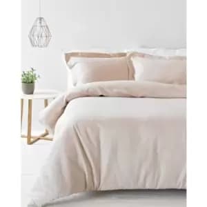 Linen Yard Waffle Duvet Cover Set (Double) (Blush) - Blush