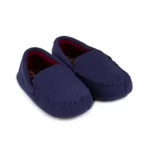 totes Navy Moleskin Kid's Moccasin Slippers Navy