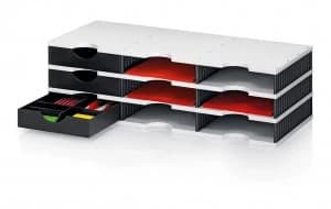 Styrodoc Duo Set 9 Compatments WH/BK 3 Drawers