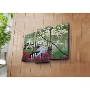 3NATPAT-33 Multicolor Decorative Canvas Painting (3 Pieces)