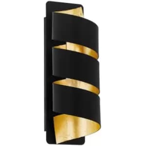 Elizondo Flush Wall Light Black, Gold - Eglo