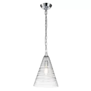 Feiss Elmore Dome Pendant Ceiling Light Polished Chrome