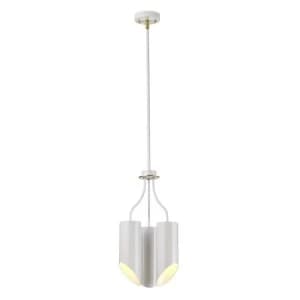 3 Light Multi Arm Ceiling Pendant White Aged Brass, E27