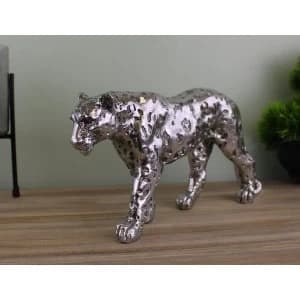 Silver Leopard Ornament Small