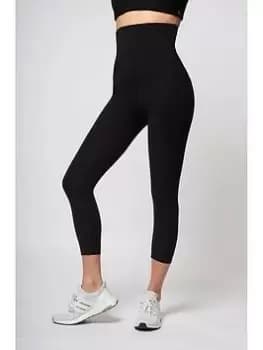 TLC Sport Performance High Tummy Control Extra Strong Compression Cropped Legging - Black, Size 2XL, Women