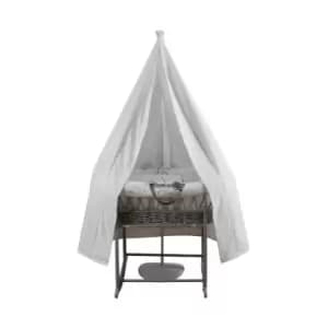 Clair de Lune 6 Piece Stars & Stripes Moses Basket Starter Set - Grey