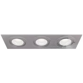 Maytoni Lighting - Atom Recessed Triple Square Downlight Silver, 3 Light, GU10