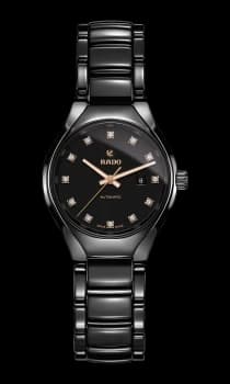 Rado True Automatic Diamonds Womens watch - Water-resistant 5 bar (50 m), High-tech ceramic, black