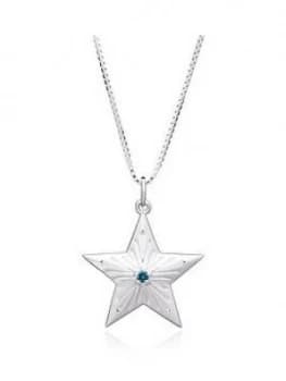 Rachel Jackson London 22Ct Gold Plated Silver Blue Topaz Statement Lucky Star Necklace