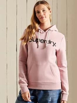 Superdry Classic Logo Hoodie - Pink, Size 12, Women