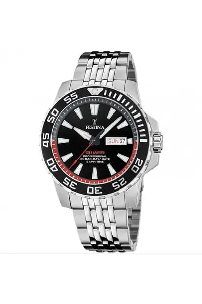 Festina Diver Stainless Steel Classic Analogue Quartz Watch - F20661/3 Black