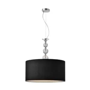 Rea Cylindrical Pendant Ceiling Light, Black, 1x E27