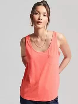 Superdry Studios Pocket Organic Tank -pink, Pink, Size 10, Women