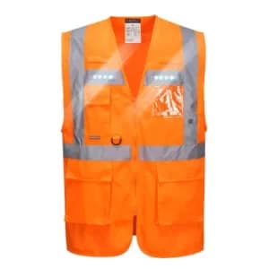 Portwest Orion Executive Class 2 Hi Vis LED Waistcoat Orange 2XL