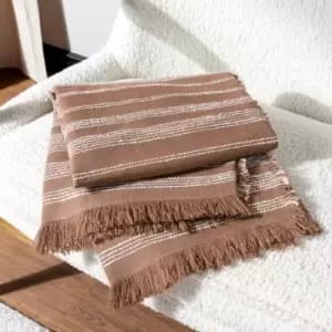 Hoem Jour Linear Woven Throw Baked Clay
