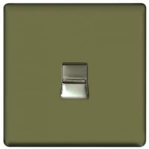 Wickes Single Screwless Flat Plate Master Telephone - Pearl Nickel