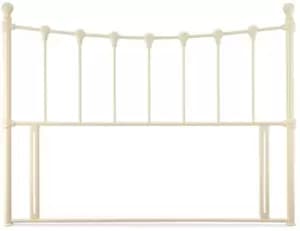 Serene Marseille 4ft Small Double Ivory Floor Standing Metal Headboard