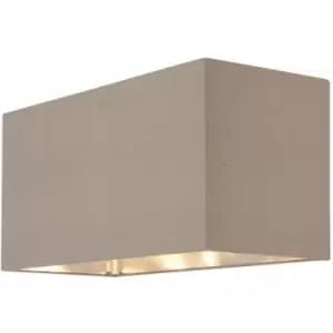 Loops - medium Straight Sided Rectangular Lamp Shade Grey Silk & Nickel Light Cover