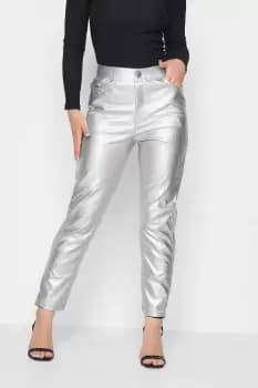 Petite Metallic Straight Leg Trousers