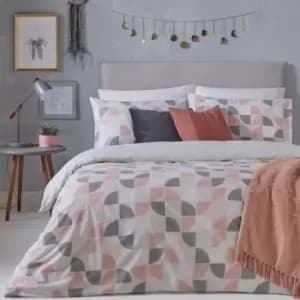 Furn. Luna King Duvet Cover Set Cotton Polyester Blush