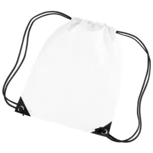 Bagbase Premium Gymsac Water Resistant Bag (11 Litres) (Pack Of 2) (One Size) (White)