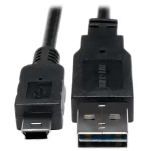 Tripp Lite UR030-06N Universal Reversible USB 2.0 Cable (Reversible A to 5Pin Mini B M/M) 6-in. (15.24 cm)