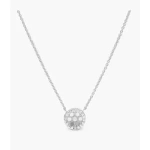 Fossil Womens Elliott Mother-Of-Pearl Sterling Pendant Necklace - Silver