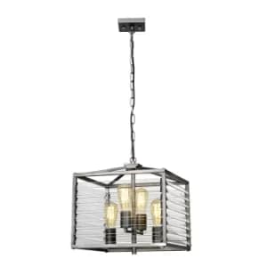 Louvre 4 Light Pendant Gunmetal Paint Finish