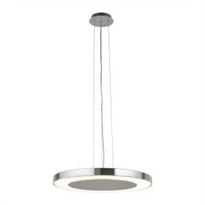 1 Light Ceiling Pendant Chrome, White, Glass Integrated LED