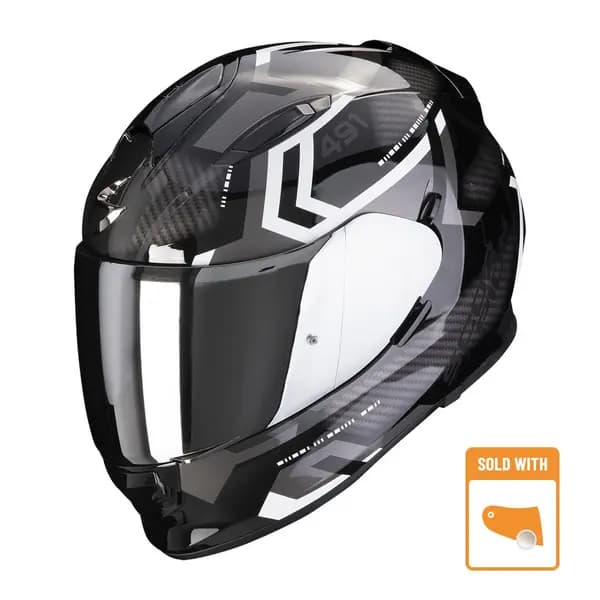 Scorpion Exo-491 Spin Black-White Full Face Helmet Size L