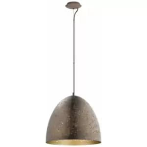Hanging Ceiling Pendant Light Brown & Gold Pattern 1x 60W E27 Feature Lamp