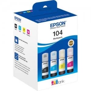 Epson 104 EcoTank Black And Tri Colour Ink Bottle