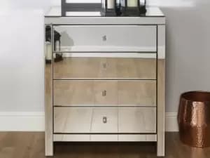 Birlea Seville Mirrored 4 Drawer Chest Assembled