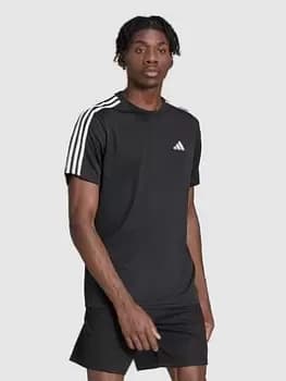 adidas Performance Train Essentials 3-Stripes Training T-Shirt - Black/White, Size 2XL, Men