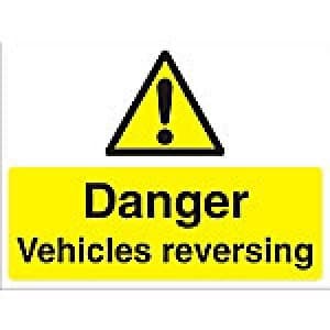 Warning Sign Vehicles Reversing Fluted Board 45 x 60 cm