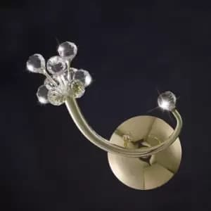 Octavia wall light with switch 1 bulb right side gold / crystal
