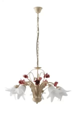ROSE 5 Light Multi Arm Pendant Ceiling Light Ivory 71cm
