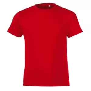 SOLS Childrens/Kids Regent Short Sleeve Fitted T-Shirt (10 Years) (Red)