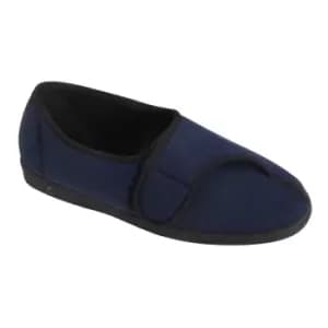 Comfylux Mens Paul Check Slippers (10 UK) (Navy Blue)