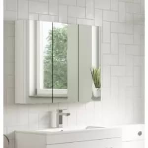White Mirrored Wall Bathroom Cabinet 800 x 650mm - Ashford